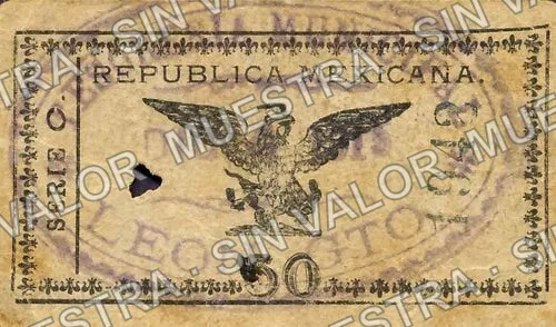 50 centavos, León (M1698), reverso