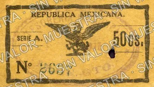 50 centavos, León (M1699), M1699 50c León, reverso