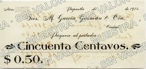 50 centavos, M. Garcia Guzmán & Compañía (M4075), anverso