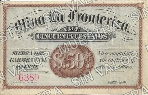 50 centavos, Mina La Fronteriza (M683), M683 50c Mina La Fronteriza, anverso