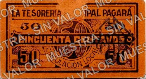 50 centavos, Municipio de San Pedro (M1096), reverso