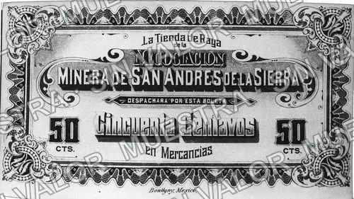 50 centavos, Negociación Minera de San Andres de la Sierra (M707), M707 50c Negociación Minera de San Andres de la Sierra, anverso