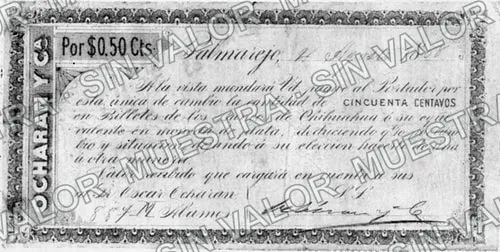 50 centavos, Ocháran y Ca (M656), anverso