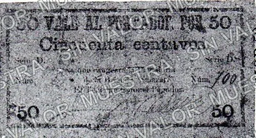 50 centavos, Pagaduría de la Brigada Salazar (M3179), anverso