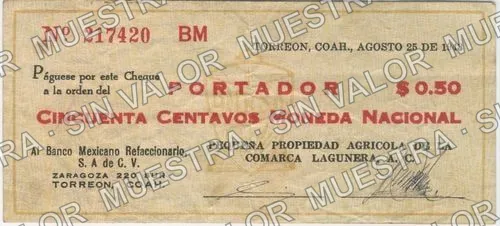 50 centavos, Pequeña Propiedad Agrícola (M4273), anverso