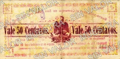 50 centavos, Presidencia Municipal (M3642), reverso