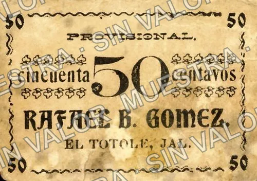 50 centavos, Rafael B. Gómez (M2254), M2254a 50c Rafael B. Gómez, anverso