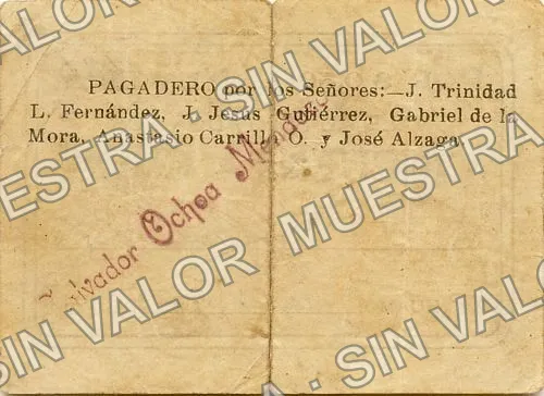 50 centavos, Salvador Ochoa Méndez (M2581), M2581 50c Salvador Ochoa Méndez, reverso
