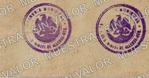 50 centavos, San Miguel de Allende (M1740), reverso