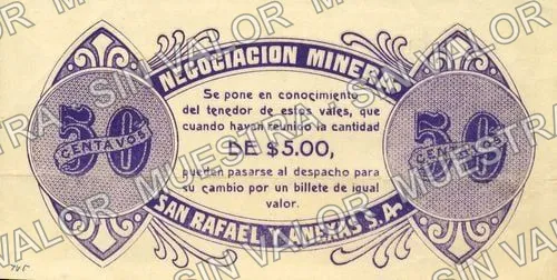 50 centavos, San Pedro Analco (M2618), reverso