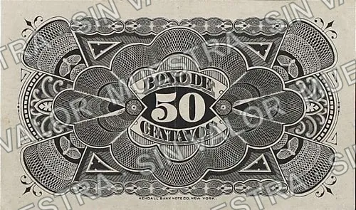 50 centavos, Stallforth, Alcazar (M724), M724r 50c Stallforth, Alcazar remainder, reverso