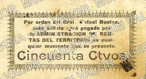 50 centavos, Territorio de Tepic (M3293), reverso