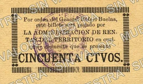 50 centavos, Territorio de Tepic (M3297), reverso