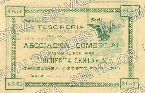 50 centavos, Tesorería de la Asociación Comercial (M3395), anverso