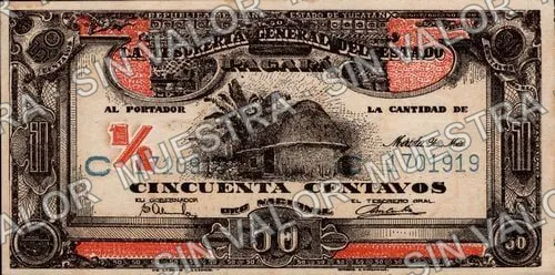 50 centavos, Tesorería General 1679022/1679023 (M4130), M4130a 50c Tesorería General 1679022/1679023, anverso
