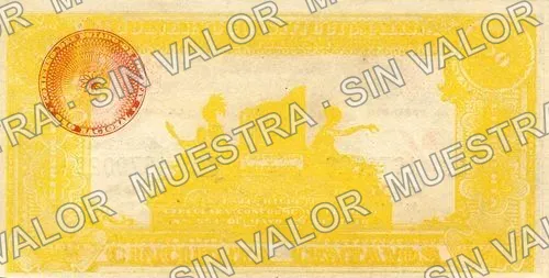 50 centavos, Tesorería General 1679022/1679023 (M4130), M4130a 50c Tesorería General 1679022/1679023, reverso