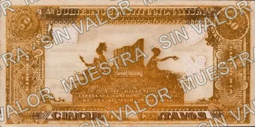 50 centavos, Tesorería General 1679022/1679023 (M4130), M4130a 50c Tesorería General 1679022/1679023, reverso