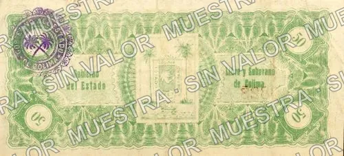 50 centavos, Tesorería General del Estado (M1211), reverso