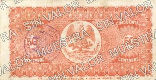 50 centavos, Tesorería General (M3756), M3756a 50c Tesorería General, reverso