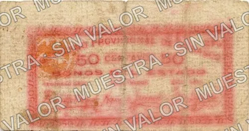 50 centavos, Tesorería General, Series A (M3883), reverso