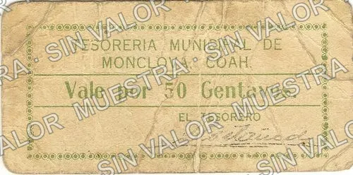 50 centavos, Tesorería Municipal (M1082), anverso