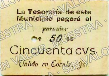 50 centavos, Tesorería Municipal (M2304), anverso