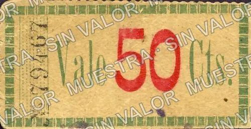 50 centavos, Tesorería Municipal (M3629), anverso