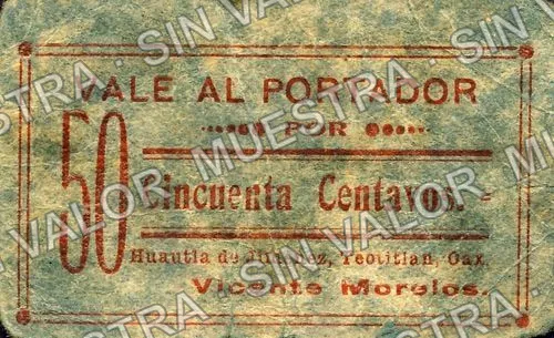 50 centavos, Vicente Morelos (M3419), M3419 50c Vicente Morelos, anverso