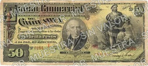 50 pesos, Banco Comercial de Chihuahua (M86), M86a $50 Banco Comercial de Chihuahua, anverso