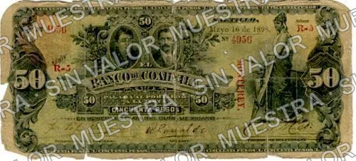 50 pesos, Banco de Coahuila (M170), M170c $50 overprinted 'MONTEREY', anverso