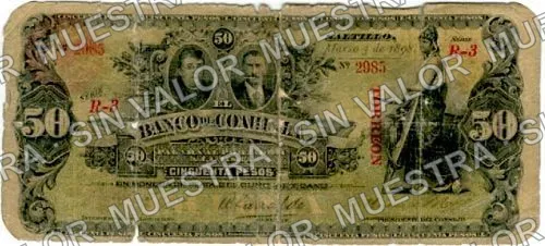 50 pesos, Banco de Coahuila (M170), M170d $50 overprinted 'TORREON', anverso