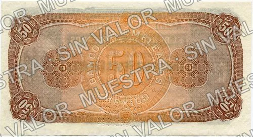 50 pesos, Banco de Empleados (M210), reverso
