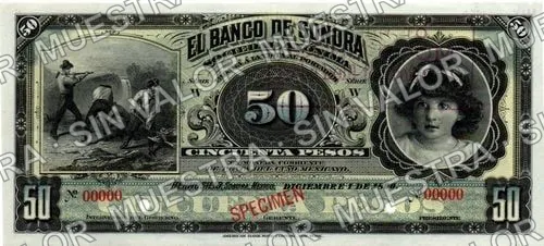 50 pesos, Banco de Sonora (M5010), anverso