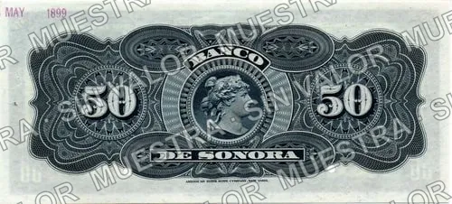 50 pesos, Banco de Sonora (M5010), reverso