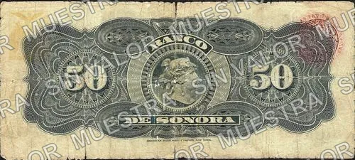 50 pesos, Banco de Sonora (M510), reverso