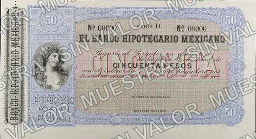 50 pesos, Banco Hipotecario Mexicano (M215), anverso