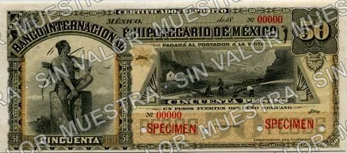 50 pesos, Banco Internacional é Hipotecario de México (M228), anverso