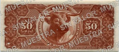 50 pesos, Banco Internacional é Hipotecario de México (M228), reverso