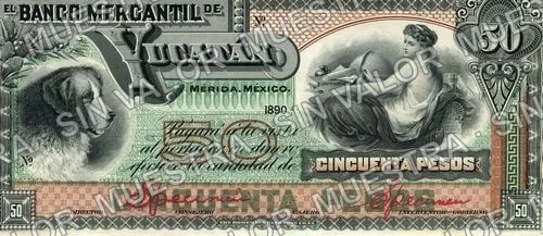 50 pesos, Banco Mercantil de Yucatán (M543), anverso