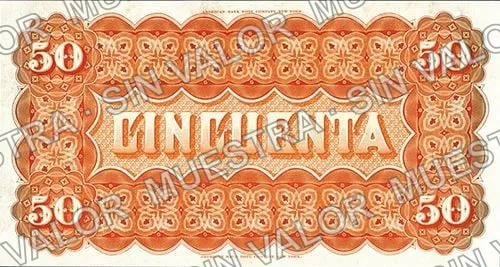 50 pesos, Banco Nacional Mexicano (M312), reverso