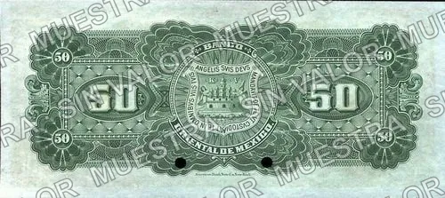 50 pesos, Banco Oriental de México (M463), reverso