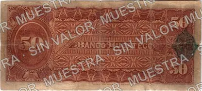 50 pesos, Banco Yucateco (M567), M567a $50 Banco Yucateco, reverso