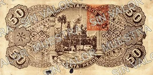 50 pesos, Comisión Reguladora (M4162), reverso