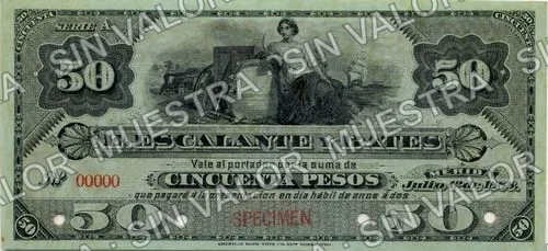 50 pesos, Escalante y Bates (M792), anverso