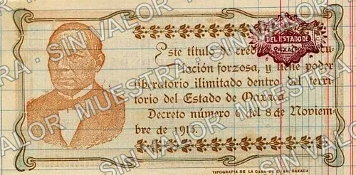 50 pesos, Estado de Oaxaca (M3376), reverso