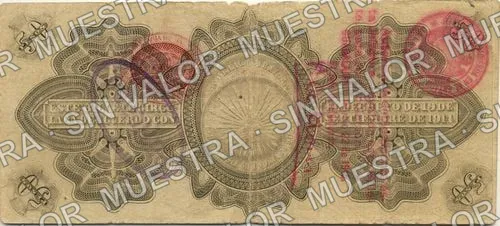 50 pesos, Gobierno Provisional de México (M2277), reverso