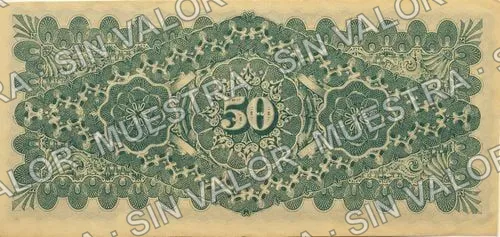 50 pesos, L. Gutiérrez (M774), reverso
