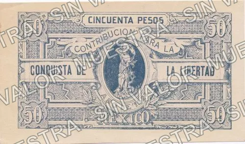 50 pesos, Liga Nacional Defensora de la Libertad Religiosa (M4366), M4366 $50 Liga Nacional Defensora de la Libertad Religiosa, anverso
