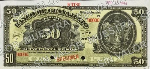 50 pesos (M353), M353s $50 specimen, anverso