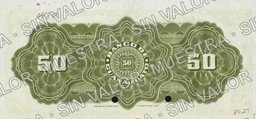 50 pesos (M353), M353s $50 specimen, reverso